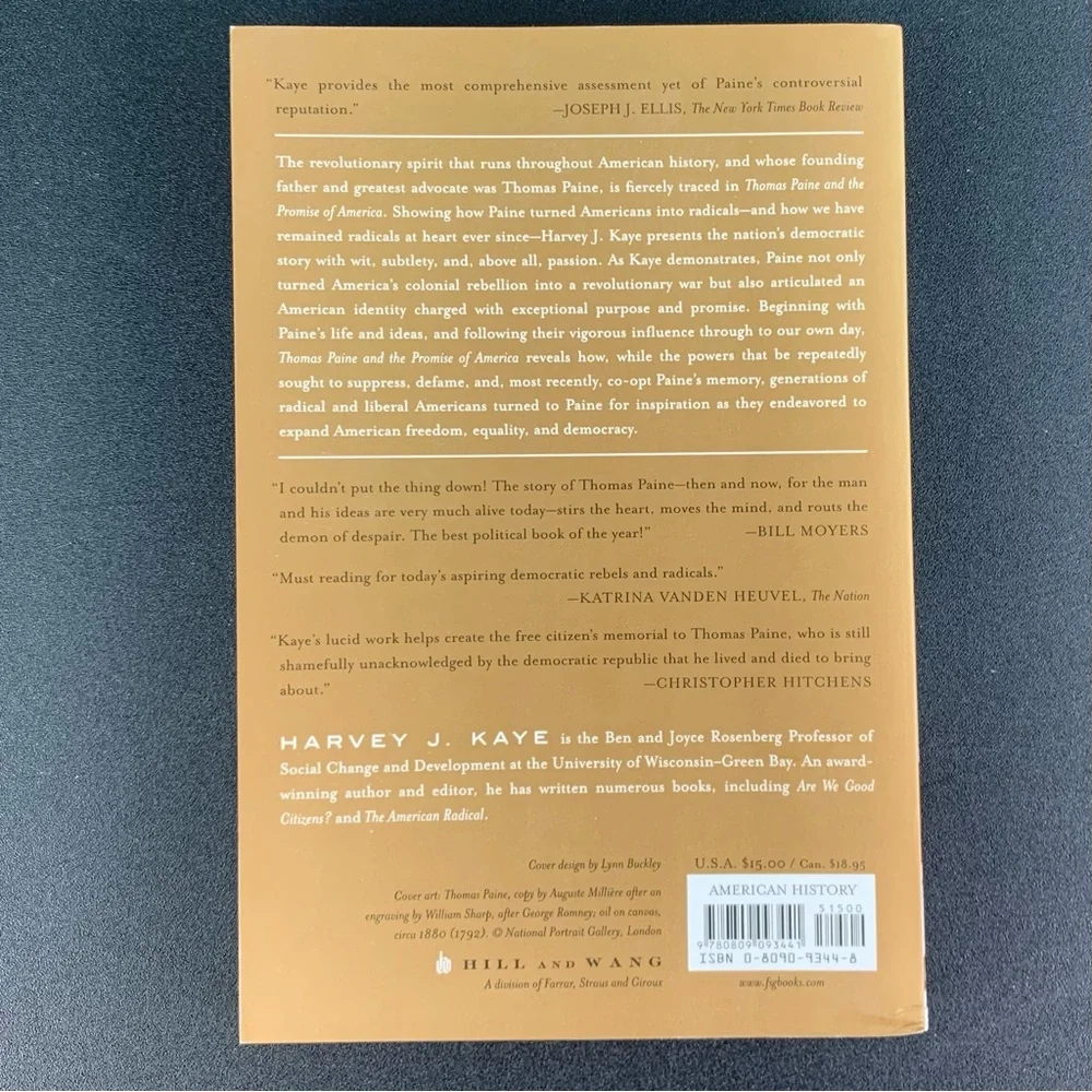 Thomas Paine and the Promise of America by Harvey J. Kaye. 2005.